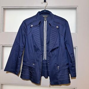 WHBM White House Black Market Women’s Navy Blue Structured Jacket – Size 10
